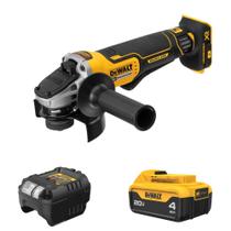 Combo Profissional DeWalt 20V Esmerilhadeira DCG413B-B2 + Bateria DCB204-B3 + Carregador Bivolt