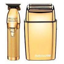 Combo Profissional FX Collection Gold Barbeador Shaver + Máquina de Acabamento Babyliss PRO