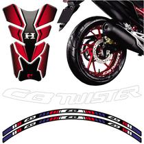 Combo Protetor Adesivo Tanque E Aro Moto Cb Twister 250