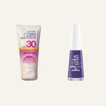 Combo protetor de rosto 30 fps 40G e esmalte roxo apaixante