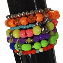 Combo Pulseira Feminina Mix Conjunto Kit Várias Cores Tornozeleira verão - pls_1_007 - 8 cm Combo Pulseira Feminina Mix Conjunto Kit Várias Cores Tornozeleira verão - pls_1_007 - 8 cm