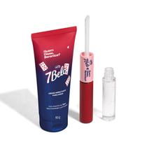 Combo QDB 7Belo: Batom Duo Gloss Vermelho Exclusivo 8ml + Creme Hidratante Para Mãos 50g