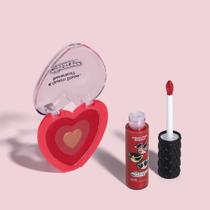 Combo QDB As Meninas Super Poderosas: Blush Compacto 4g + Lip Oil Vermelho 9,5ml