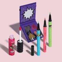 Combo QDB As Meninas Superpoderosas: Mini Paleta de Sombras + 3 Canetas Delineadoras + Lip Oil Rosa