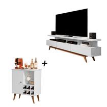 Combo Rack Vivare Wood+Aparador Buffet Royal 1 Porta c/Adega