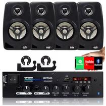 Combo Receiver Amplificador Rc7000 Bt Som + 4 Caixas 520w - E-TECH