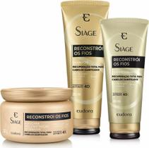 Combo reconstroi fios shampoo condicionador e mascara