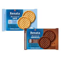 Combo Renata Biscoito Sachê Leite E Chocolate Caixa 140 Unidades