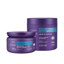 Combo Revela Cachos Siàge Eudora Cabelos Cacheados Máscara Reestruturação Creme de Pentear