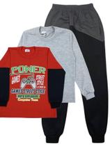 Combo Roupas 2 Camisetas Manga Longa 1 Calça Moletom Juvenil Combo Roupas 2 Camisetas Manga Longa 1 Calça Moletom Juvenil