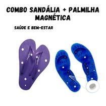 Combo Sandália + Palmilhas Magnéticas Infravermelho Esporão Má Circulação Tira dor - Lilás