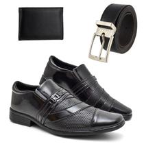 Combo Sapato Social Premium Verniz + Cinto e Carteira