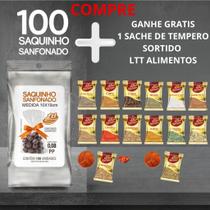 Combo Saquinho para pipoca gourmet 10x19cm com 100 unidades + 1 Sache de Tempero LTT ALIMENTOS