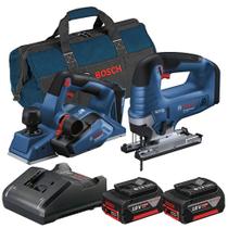 Combo Serra Tico-Tico 18V GST 185-LI SB Plaina a Bateria 18V GHO 185-LI SB Bolsa 2 Bat 18V 4,0Ah Carregador Bivolt - BOSCH Combo Serra Tico-Tico 18V GST 185-LI SB Plaina a Bateria 18V GHO 185-LI SB Bolsa 2 Bat 18V 4,0Ah Carregador Bivolt - BOSCH
