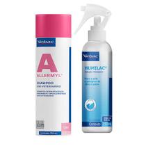 Combo Shampoo Allermyl SIS 250ml e Hidratante Humilac Spray Virbac 250ml