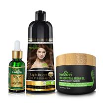 Combo Shampoo Colorante Herbishh After Color 500ml Castanho Claro