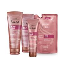 Combo Shampoo Condicionador Leave-in Refil Máscara Capilar Nutrição Nutri Rosé Siàge Eudora