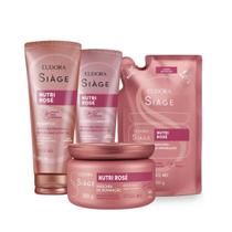 Combo Shampoo Condicionador Máscara Capilar Cronograma Nutrição Nutri Rosé Siàge Eudora