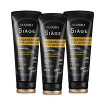 Combo Shampoo Eudora Siàge Expert Regeneração Pós-Química 3x 250ml