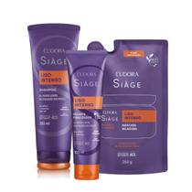 Combo Shampoo Leave in Térmico Refil Máscara Cronograma Hidratação Liso Intenso Siàge Eudora