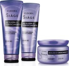 Combo Siàge Acelera o Crescimento: Shampoo 250ml + Máscara Capilar 250g + Condicionador 200ml