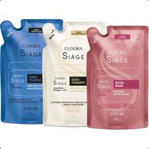Combo siàge cronograma capilar máscaras refil: hair plastia + nutri rosé + cica therapy