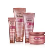 Combo Siage Eudora Nutri Rose Nutrição Profunda Elixir Rosas Shampoo Condicionador Máscara Leave-in