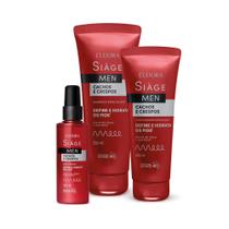 Combo Siàge Men Cachos e Crespos: Condicionador 200ml + Shampoo 250ml + Oleo Capilar 10ml