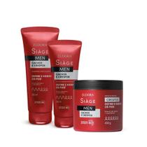 Combo Siàge Men: Condicionador Cachos e Crespos + Shampoo Cachos e Crespos + Creme Pentear Crespos
