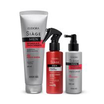 Combo Siàge Men: Shampoo Estimula 250ml + Ativador de Cachos 100ml + Tônico Capilar 100ml