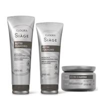 Combo Siàge Nutri Diamond: Shampoo 250ml + Condicionador 200ml + Máscara Capilar 250g