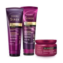 Combo Siàge Pro Cronology Curvas: Shampoo 250ml + Condicionador 250ml + Máscara de Hidratação 250g Combo Siàge Pro Cronology Curvas: Shampoo 250ml + Condicionador 250ml + Máscara de Hidratação 250g