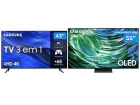 Combo Smart TV 55” 4K OLED Samsung 120Hz - Wi-Fi Bluetooth + Smart TV 43” UHD 4K LED
