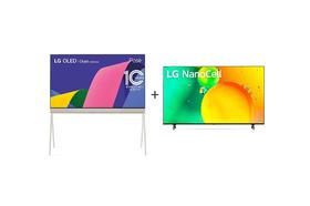 Combo Smart TV LG 55'' 4K OLED evo 55LX1Q Objet Collection Posé + Smart TV LG 50'' 4K NanoCell 50NANO75