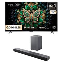 Combo Smart TV TCL 55 QLED Mini LED 4K C6K WiFi 144Hz 55C6K e Soundbar TCL Subwoofer 2.1 S55H Combo Smart TV TCL 55 QLED Mini LED 4K C6K WiFi 144Hz 55C6K e Soundbar TCL Subwoofer 2.1 S55H