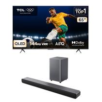 Combo Smart TV TCL 65 QLED 4K P8K WiFi Bluetooth 144Hz 65P8K e Soundbar TCL Subwoofer 2.1 S55H