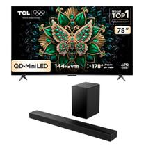 Combo Smart TV TCL 75 QLED Mini LED 4K C6K WiFi 144Hz 75C6K e Soundbar TCL Subwoofer 5.1 Q65H
