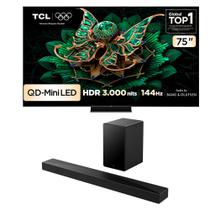 Combo Smart TV TCL 75 QLED Mini LED 4K C7K WiFi 144Hz 75C7K e Soundbar TCL Subwoofer 5.1 Q65H