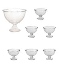 Combo Sobremesa - 1 Taça Grande + 6 Taças Pequenas Pearl Bolinha Wolff Transparente Combo Sobremesa - 1 Taça Grande + 6 Taças Pequenas Pearl Bolinha Wolff Transparente