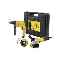 Combo stanley furadeira 1/2pol 600w+esmerilha 4.1/2pol 750w 220v