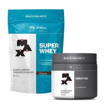 Combo Super Whey Protein 900g e Creatina 150g - Max Titanium - Massa Muscular