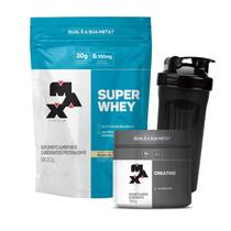 Combo Super Whey Refil 900g e Creatina Monohidratada 150g e Coqueteleira - Max Titanium