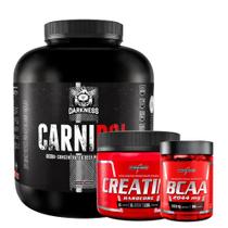 Combo Suplemento em Pó Carnibol Proteina de Carne Isolado Hidrolisado + Creatina Hardcore + Bcaa