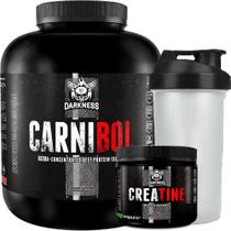 Combo Suplemento em Pó Darkness Carnibol Isolado Hidrolisado 1,8 Kg Creatina Creapure Coqueteleira