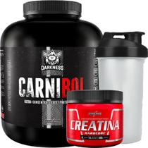 Combo Suplemento em Pó Darkness Carnibol Isolado Hidrolisado Proteina da Carne Creatina Coqueteleira