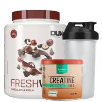 Combo Suplemento em pó Fresh Whey Nutri Isolado Chocolate belga e Avela + Creatina + Shakeira - Dux - Dux Nutrition