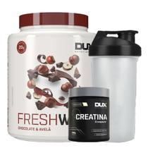 Combo Suplemento em pó Fresh Whey Nutri Isolado Chocolate belga e Avela + Creatina + Shakeira - Dux - Dux Nutrition