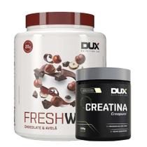 Combo Suplemento em pó Fresh Whey Nutri Isolado Hidro Conc Chocolate belga e Avela + Creatina - Dux