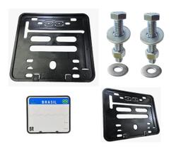 Combo Suporte Moldura Placa + Parafuso Moto Mercosul Contran Cg Titan Fan Start Fazer Lander Pcx Nmax Cb Xre Xj6 - PIRAVAL EFP