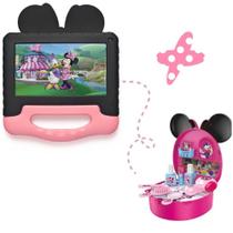 Combo Tablet Multi Minnie 7 pol 4GB RAM 64GB + Case + Maleta com Alça Minnie Cabeleireira - NB4141K